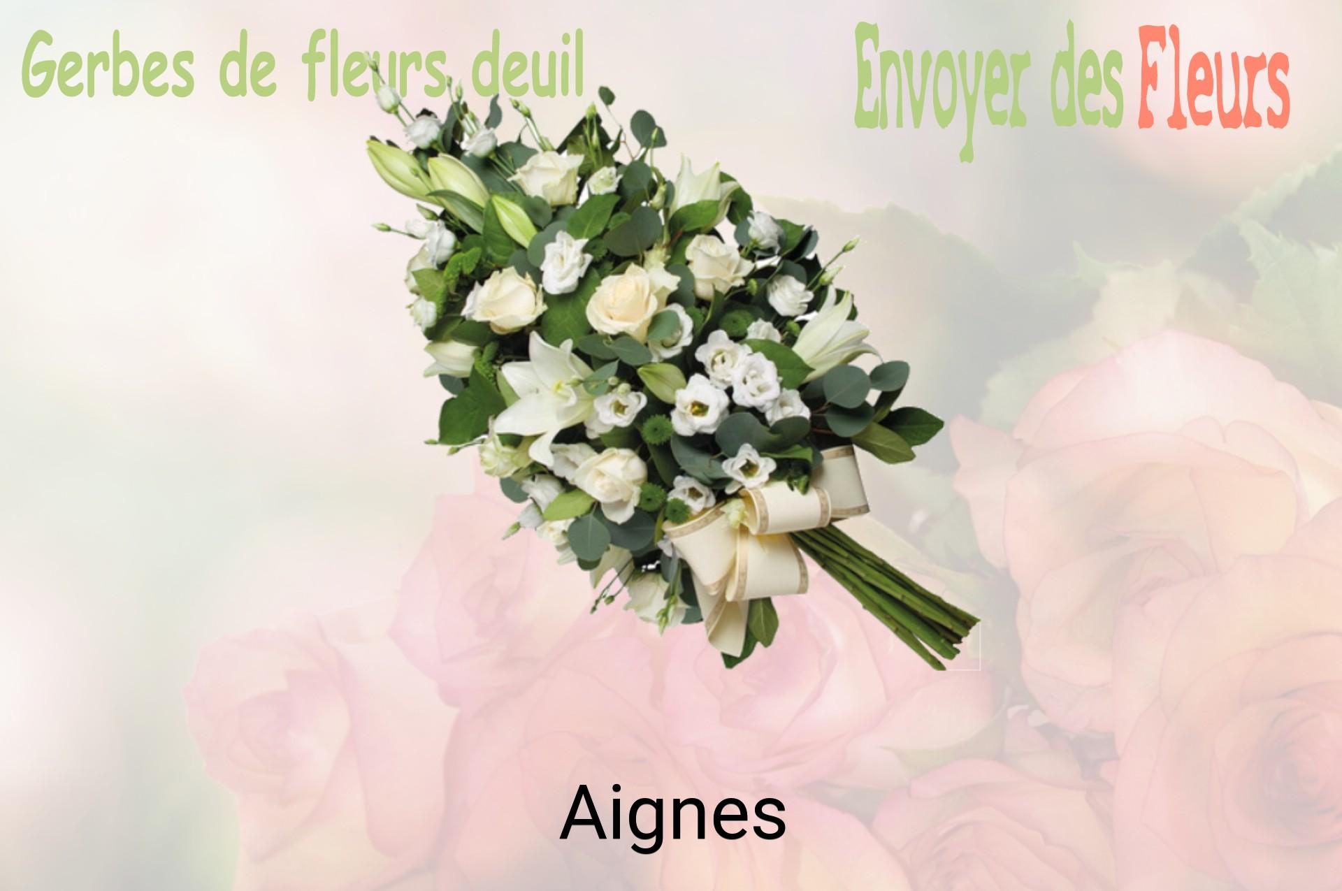 Gerbe de fleurs de deuil livrée à Aignes